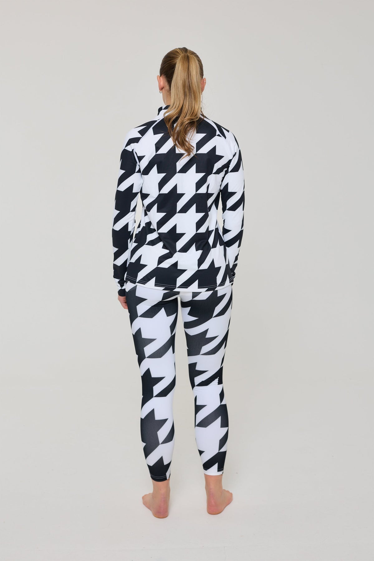 Baselayer Leggings - Black & White Houndstooth Women's