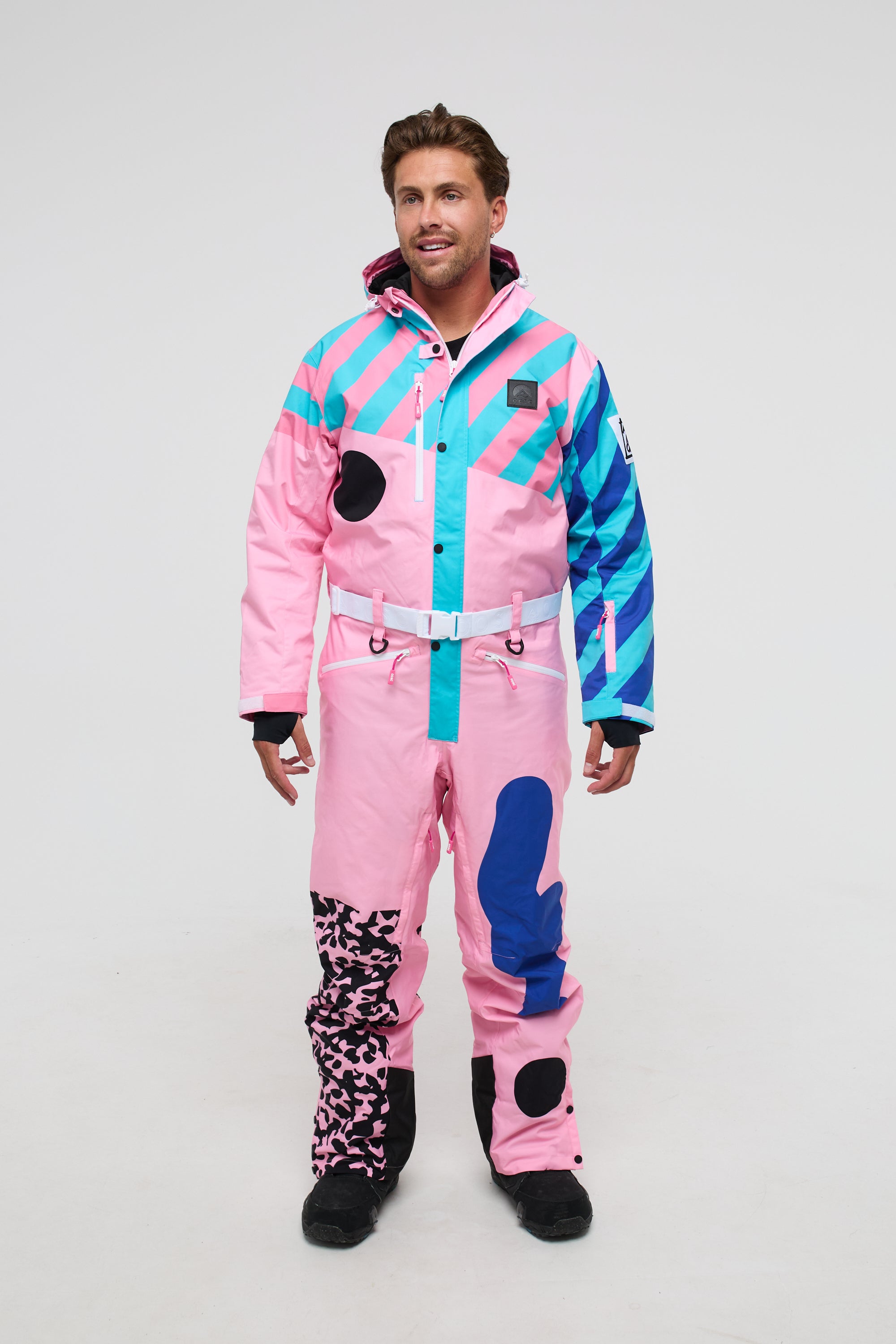 Penfold In Pink Men's Ski Suit | Multi-Coloured -OOSC Clothing