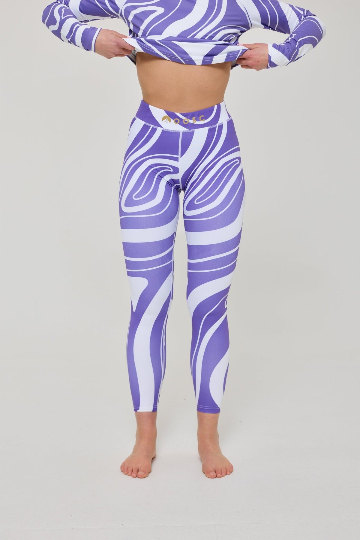 Baselayer Leggings - Purple Swirl Women's - OOSC Clothing - USA