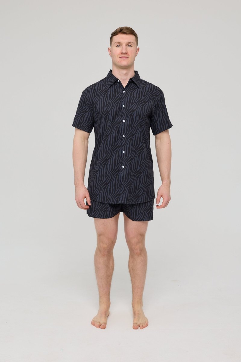 Black Tiger Men's Short Sleeve Shirt - OOSC Clothing - USA