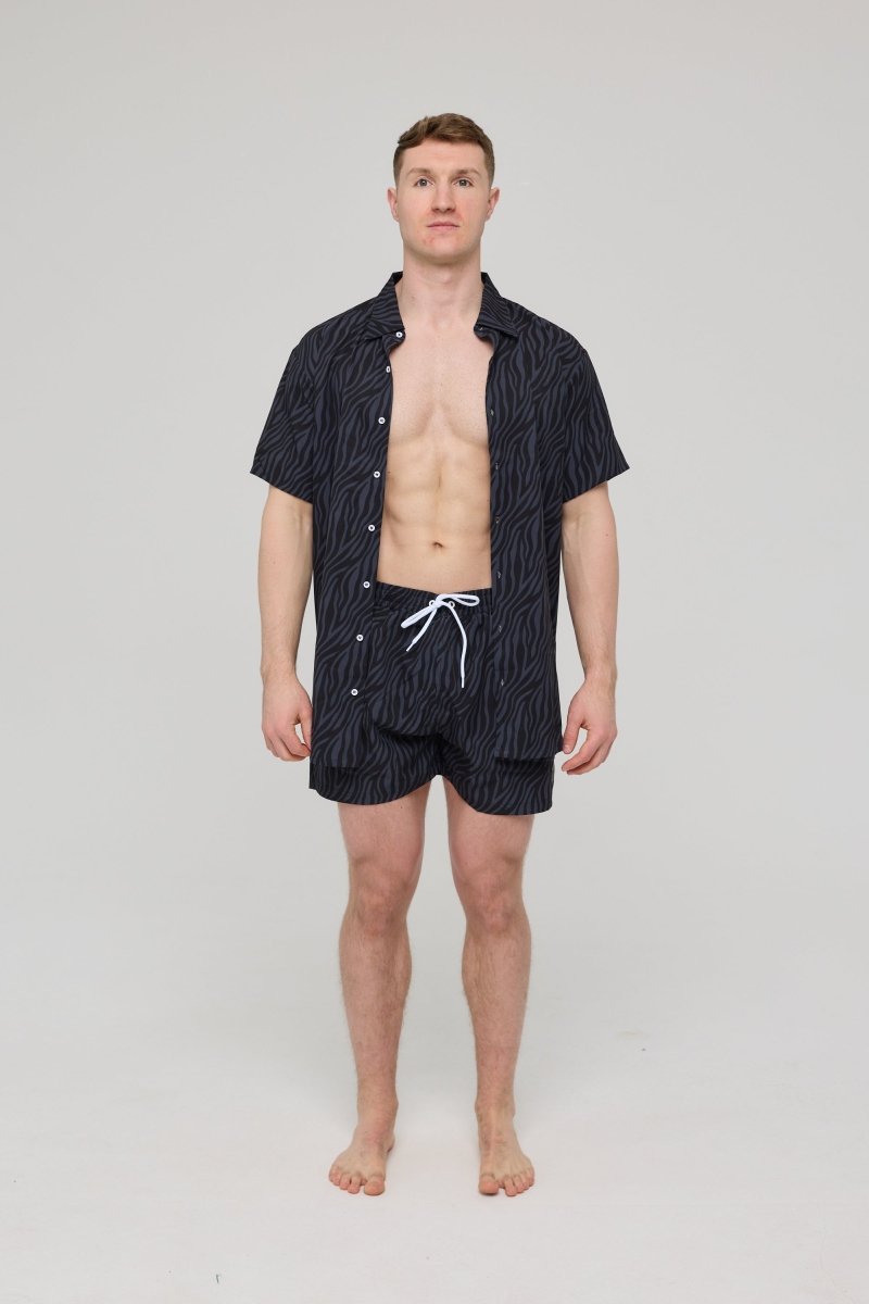 Black Tiger Men's Swim Shorts - OOSC Clothing - USA