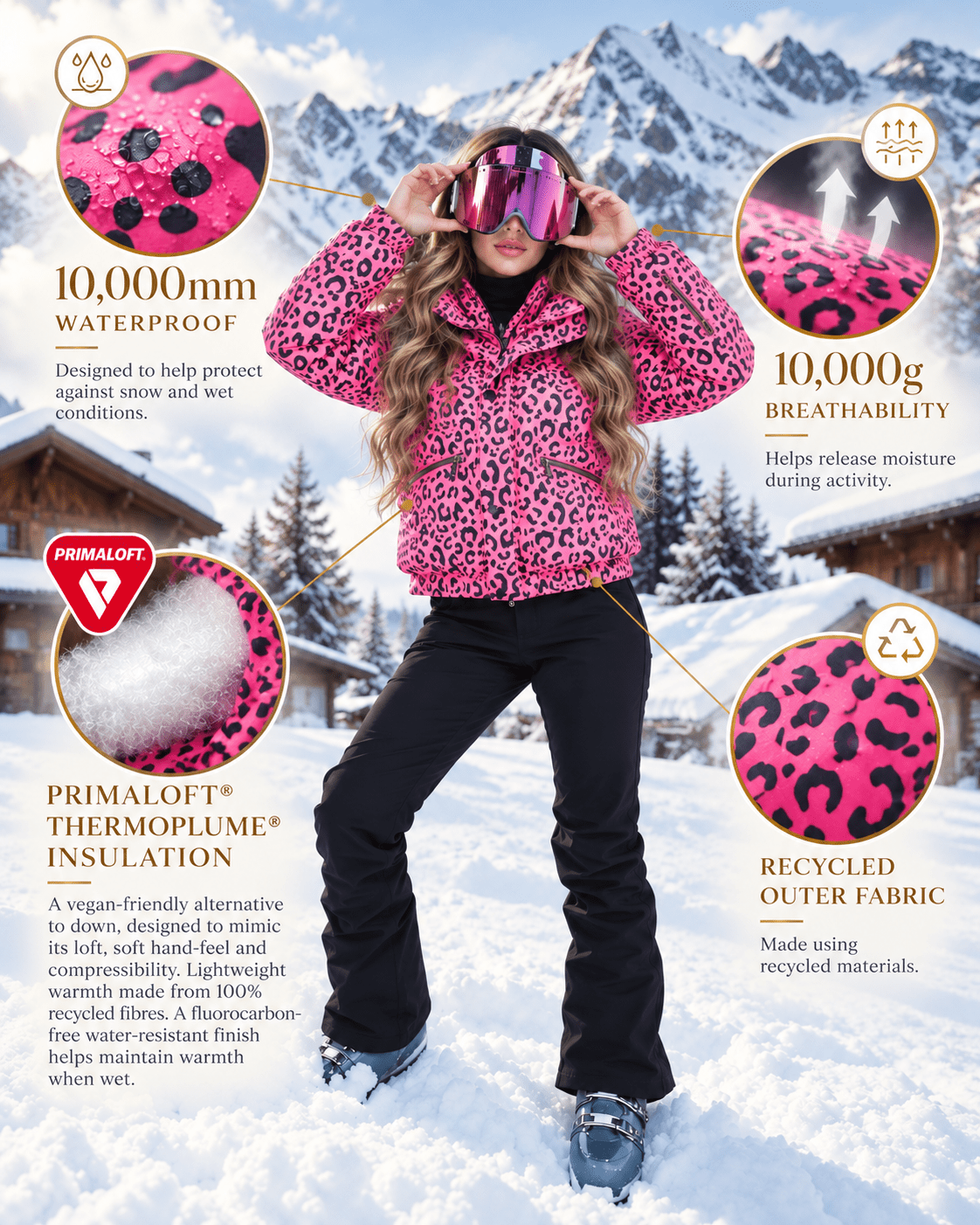 Chic Puffer Jacket - Rosé Leopard - OOSC Clothing - USA