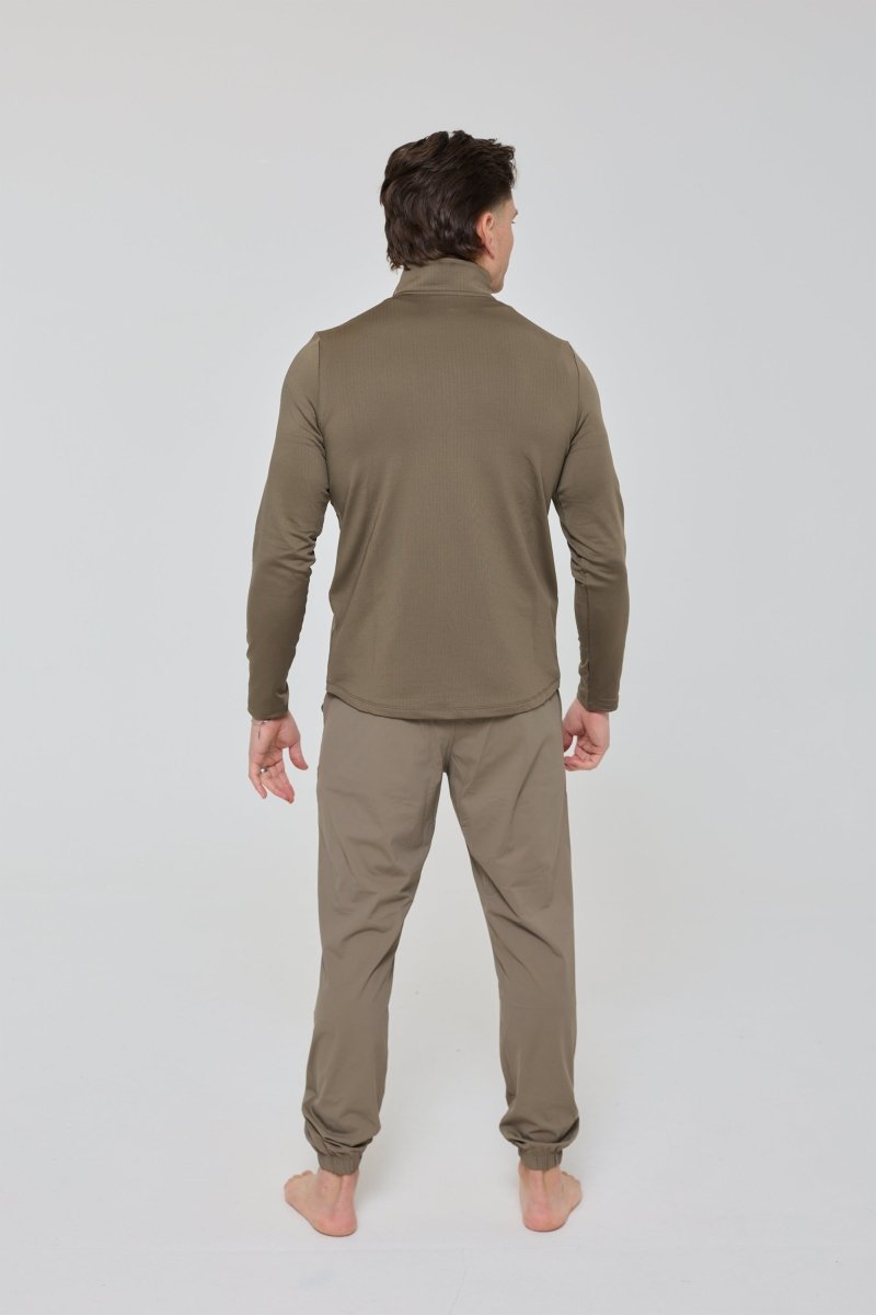 Elite Activewear 1/4 Zip Top - Khaki - OOSC Clothing - USA