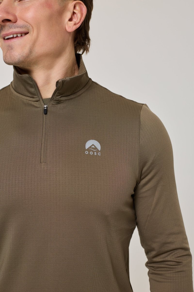Elite Activewear 1/4 Zip Top - Khaki - OOSC Clothing - USA