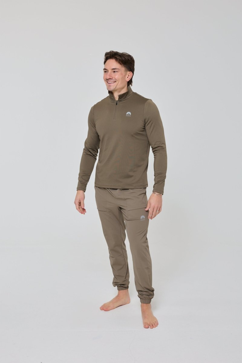Elite Activewear 1/4 Zip Top - Khaki - OOSC Clothing - USA