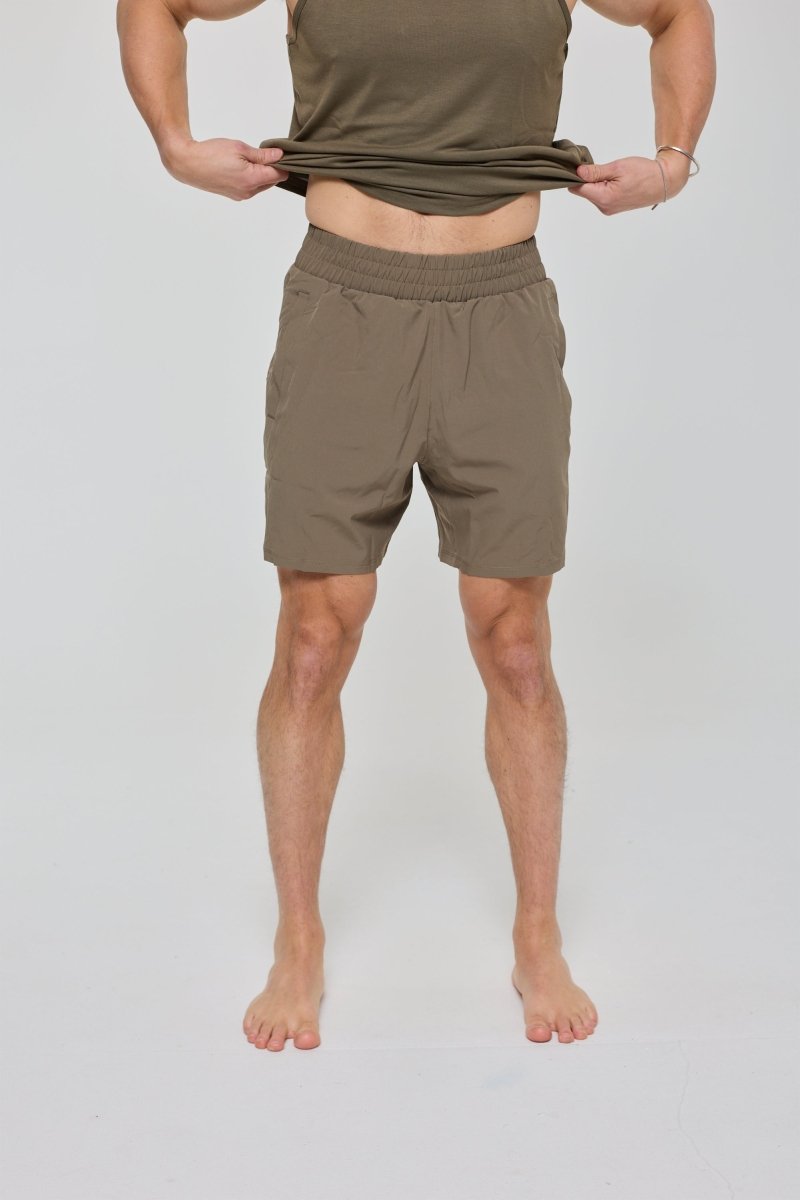Elite Activewear Shorts - Khaki - OOSC Clothing - USA
