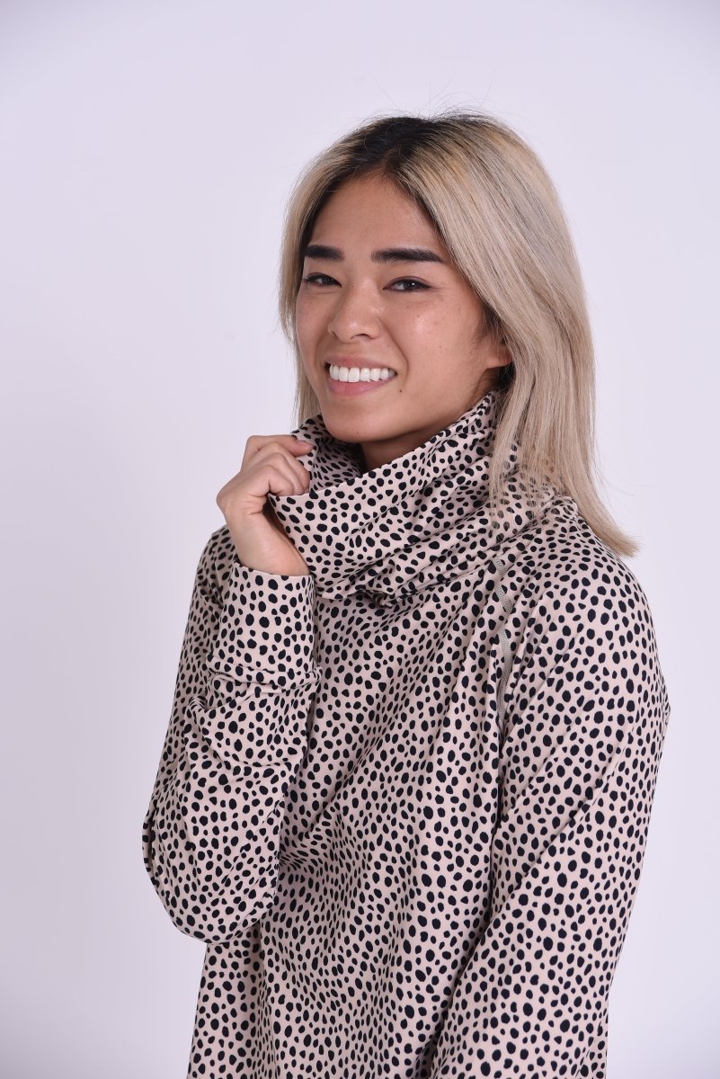 High Neck Baselayer Top Cheetah - Women's - OOSC Clothing - USA