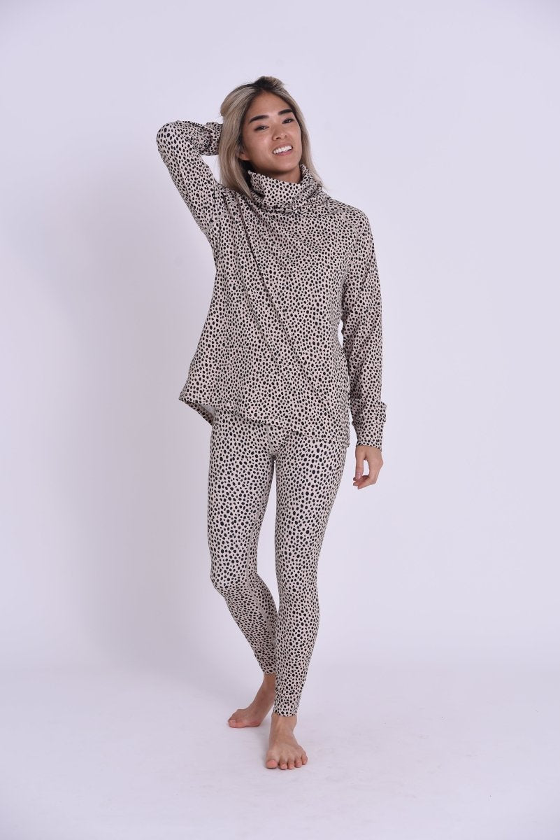 High Neck Baselayer Top Cheetah - Women's - OOSC Clothing - USA