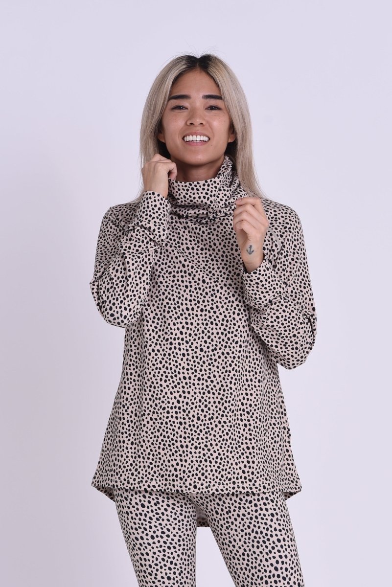 High Neck Baselayer Top Cheetah - Women's - OOSC Clothing - USA