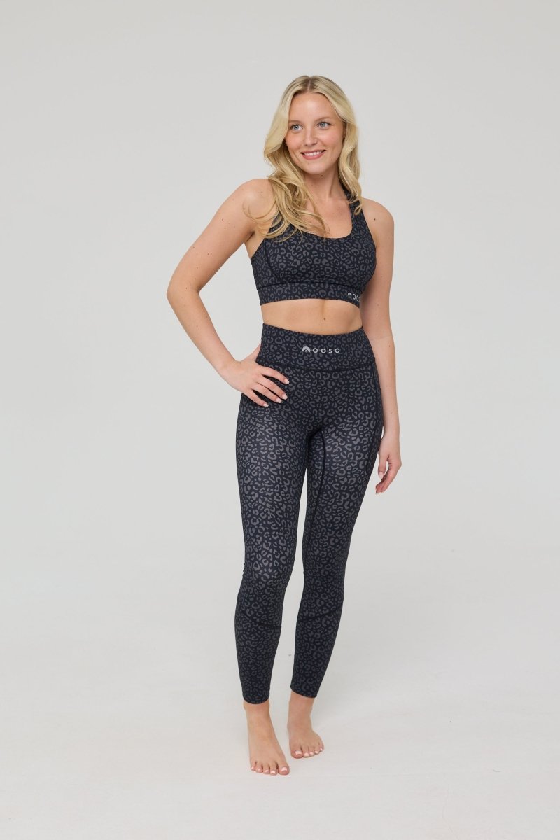 Infinite High Waisted Leggings - Black Leopard - OOSC Clothing