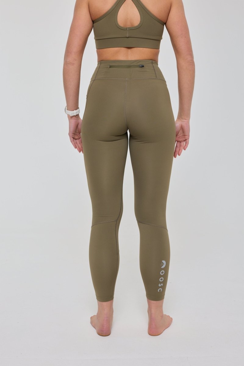 Infinite High Waisted Leggings - Khaki - OOSC Clothing - USA