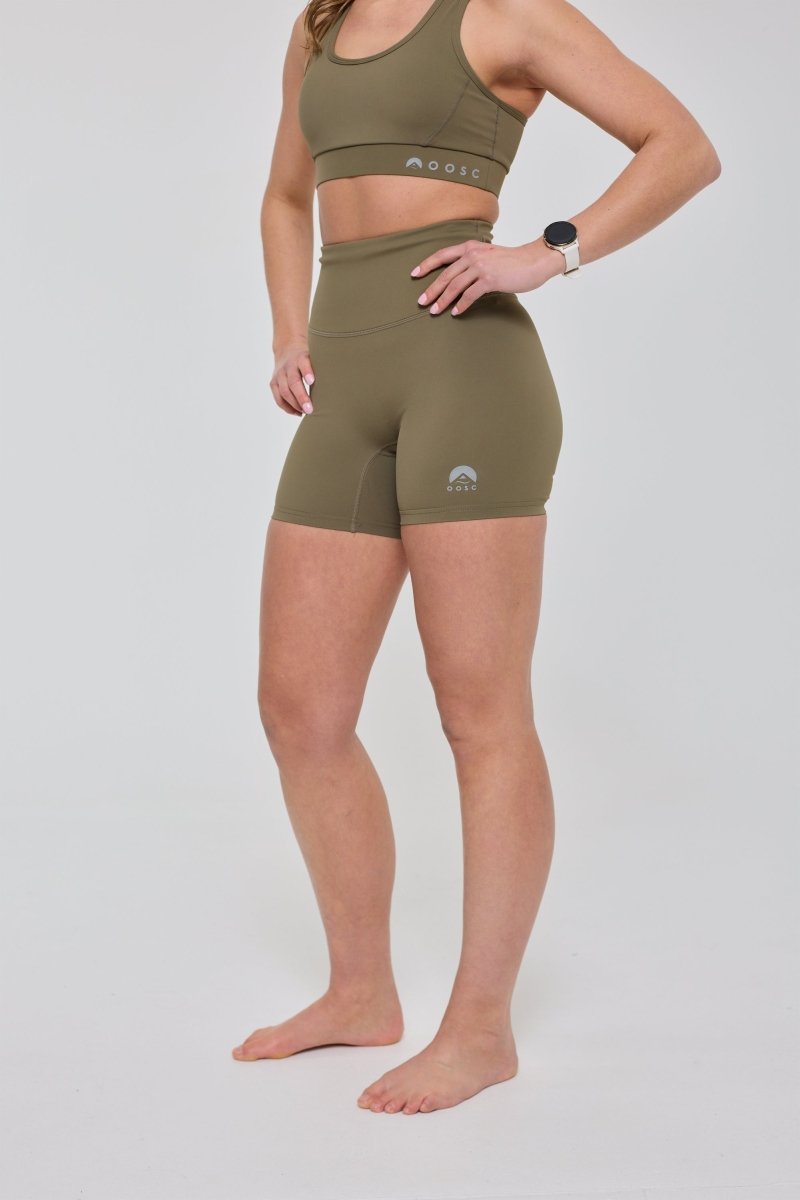 Infinite High Waisted Shorts - Khaki - OOSC Clothing - USA