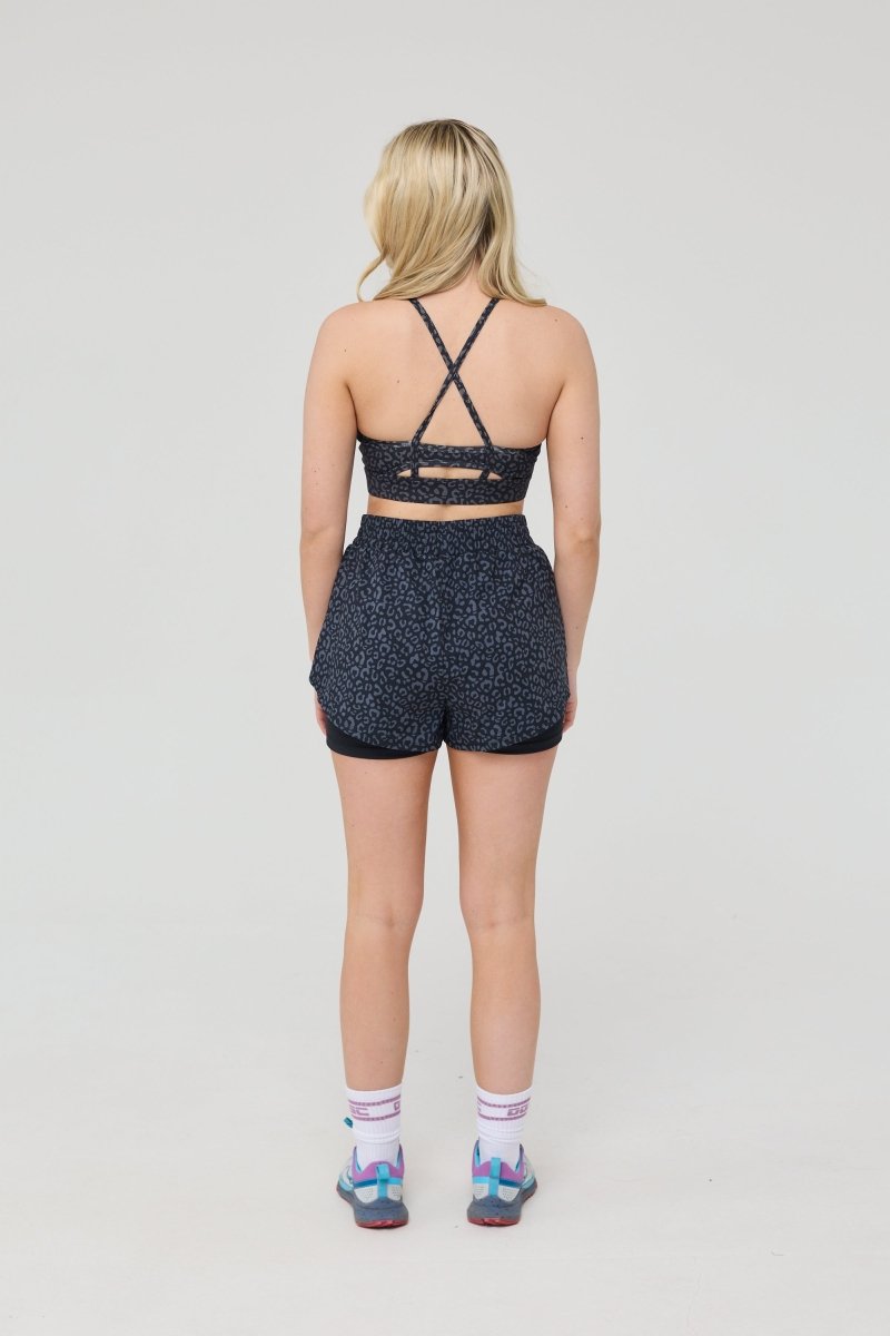 Medium Support Infinite Sports Bra - Black Leopard - OOSC Clothing
