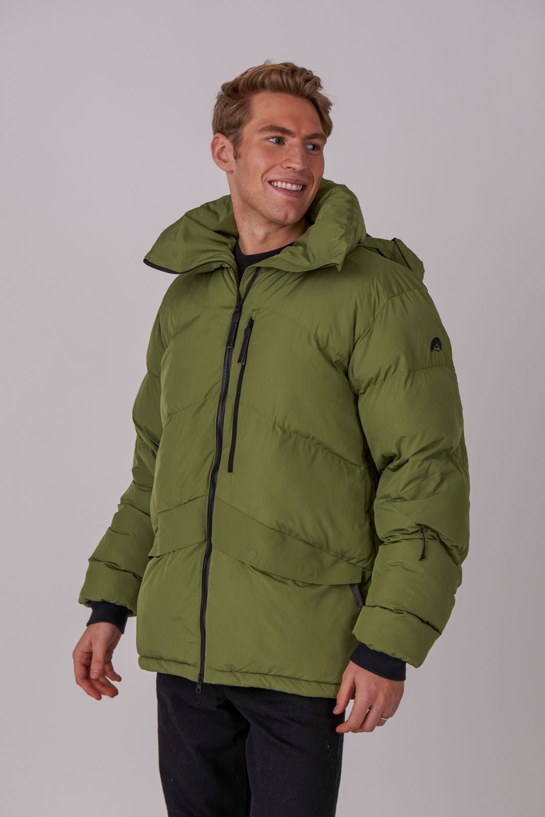 Men's Puffer Jacket Khaki - OOSC Clothing - USA