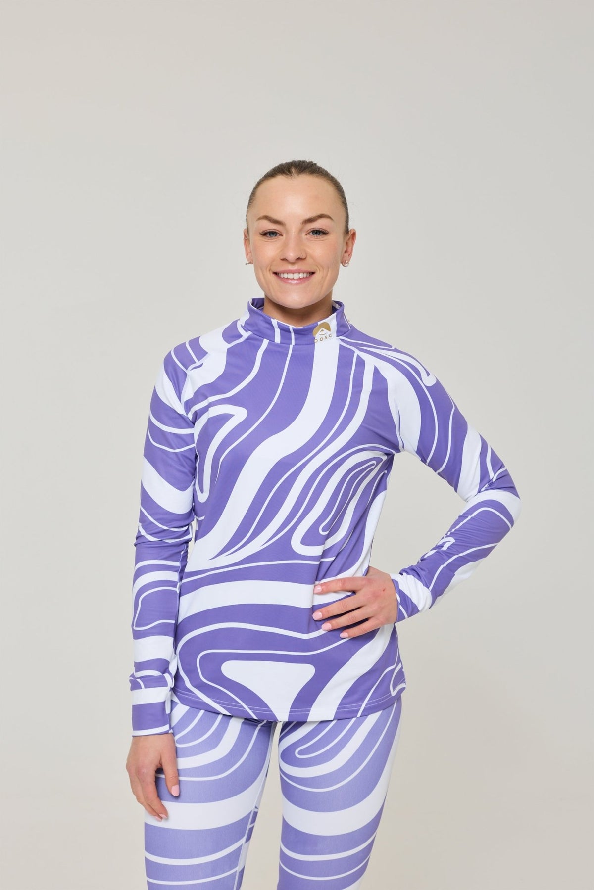 Purple Swirl Women's Baselayer Top - OOSC Clothing - USA