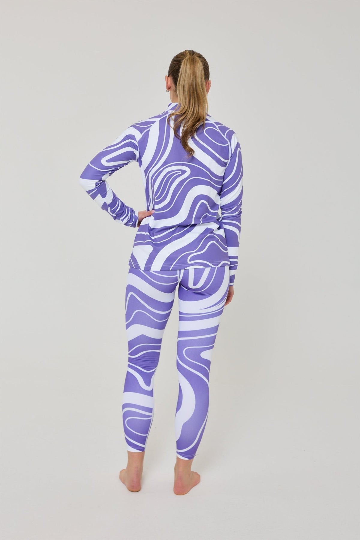 Purple Swirl Women's Baselayer Top - OOSC Clothing - USA