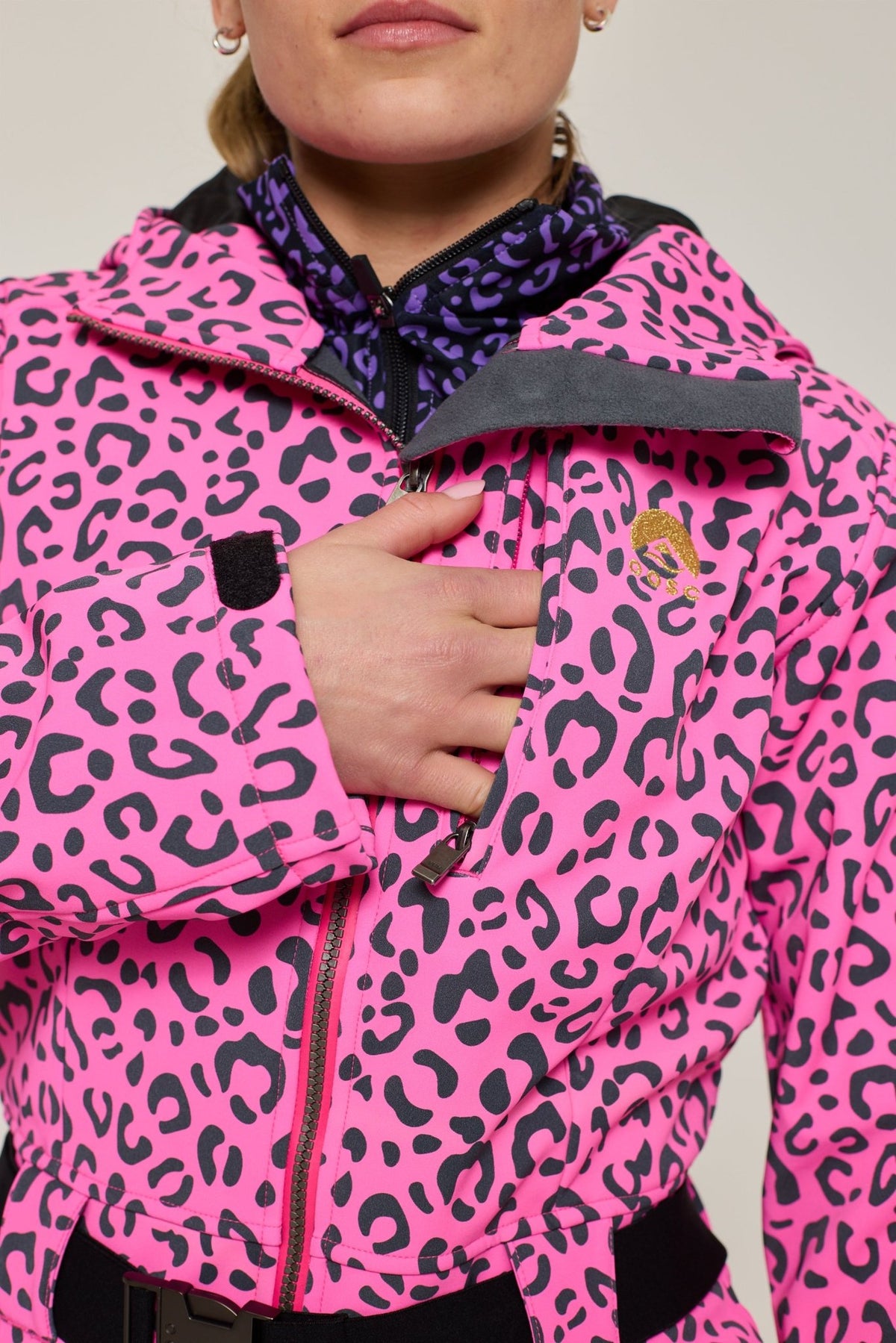Rosé Leopard Ski Suit - OOSC Clothing - USA