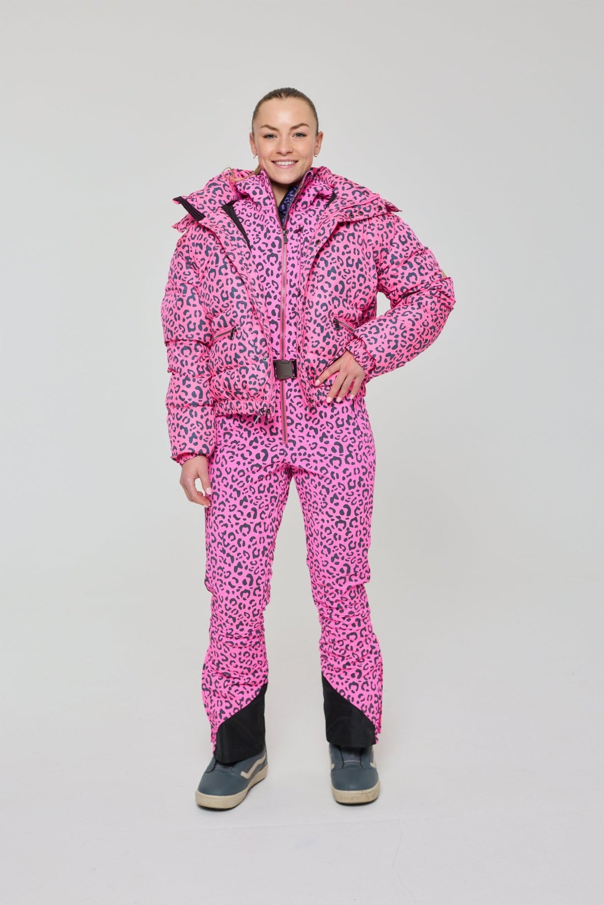 Rosé Leopard Ski Suit - OOSC Clothing - USA
