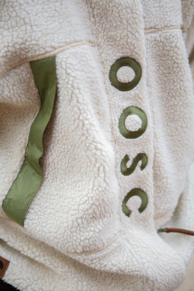 Sherpa Fleece Jacket Cream / Khaki - Women's - OOSC Clothing - USA