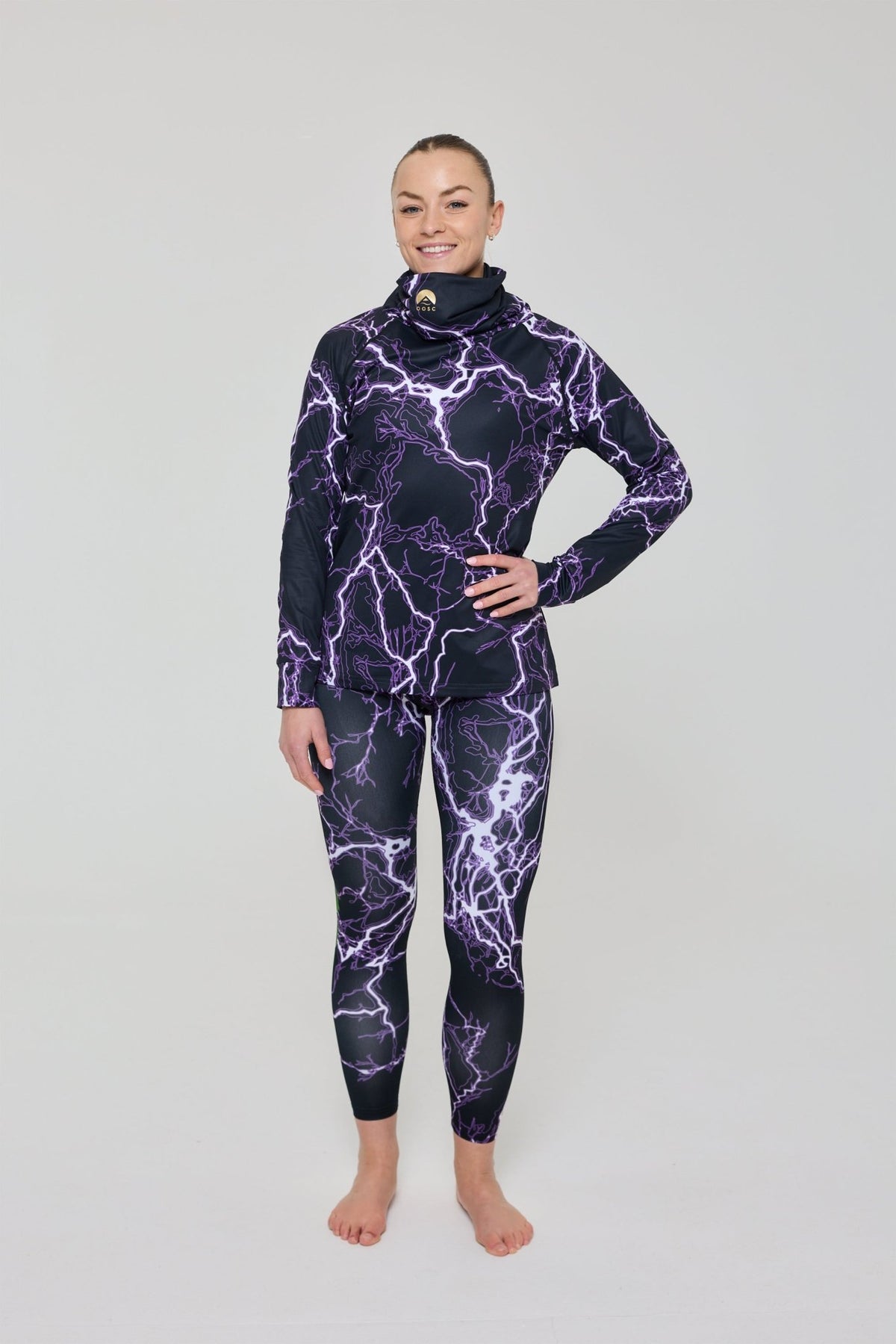 Thunderstruck Women's High Neck Baselayer Top - OOSC Clothing - USA