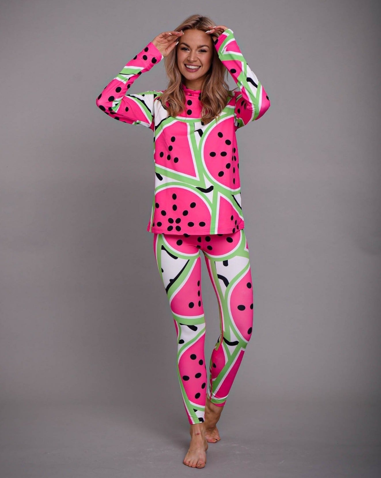 Watermelon Women's Pink Base Layer Top - OOSC Clothing - USA