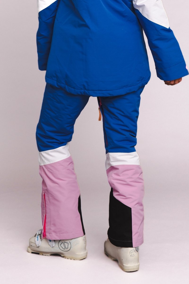 1080 Women's Ski & Snowboard Pant - Pastel Pink, White & Blue - OOSC Clothing - USA