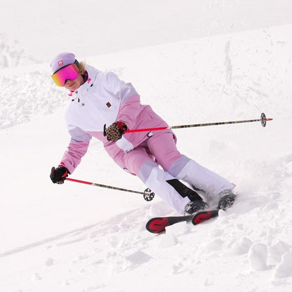 1080 Women's Ski & Snowboard Pant - Pastel Pink, White & Pastel Purple - OOSC Clothing - USA