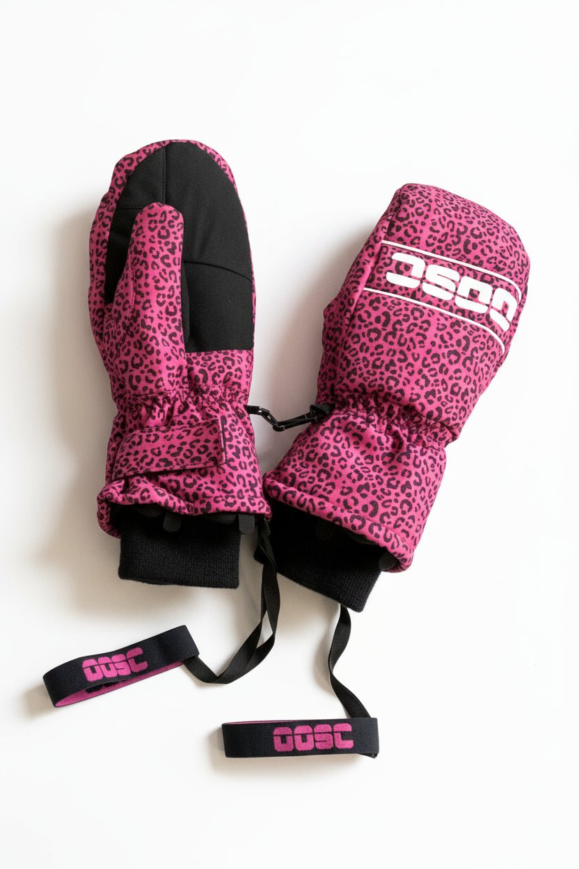 1987 PrimaLoft® V2 Ski & Snowboard Mitt - Pink Leopard - OOSC Clothing - USA