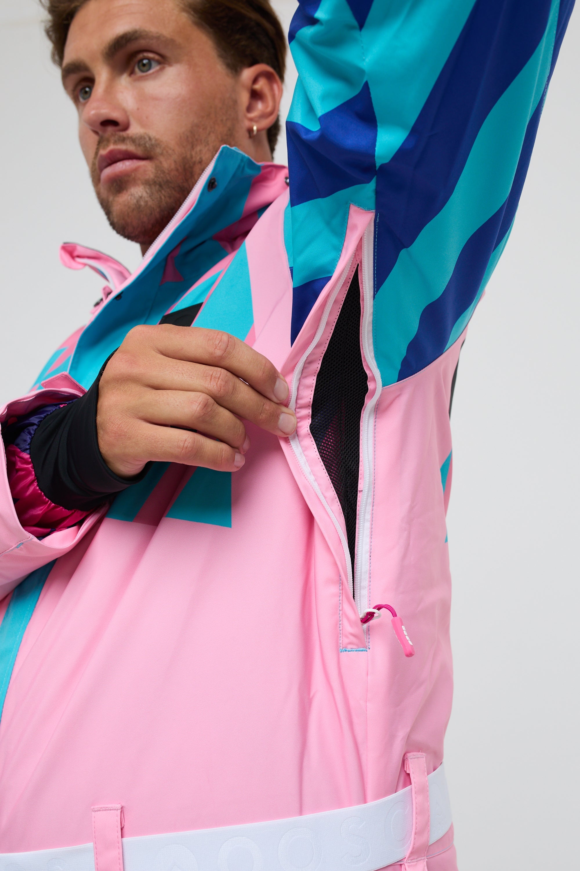 Penfold In Pink Men's Ski Suit | Multi-Coloured -OOSC Clothing