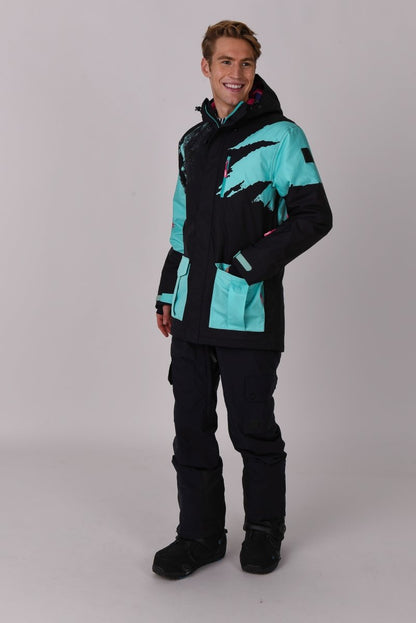 Afterparty Jacket Black & Mint Men's - OOSC Clothing - USA