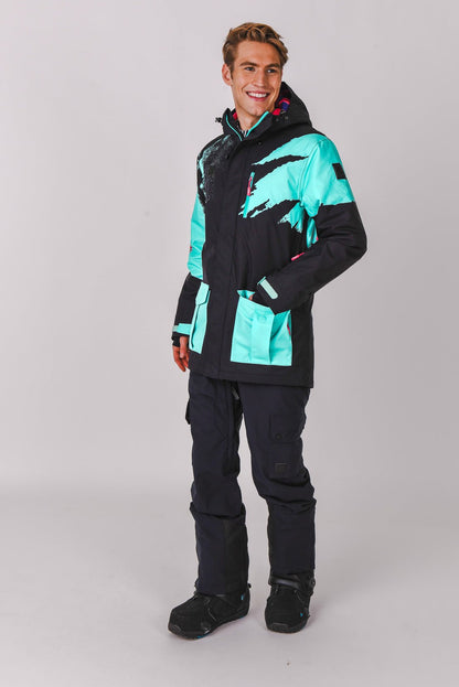 Afterparty Jacket Black & Mint Men's - OOSC Clothing - USA