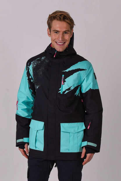 Afterparty Jacket Black & Mint Men's - OOSC Clothing - USA