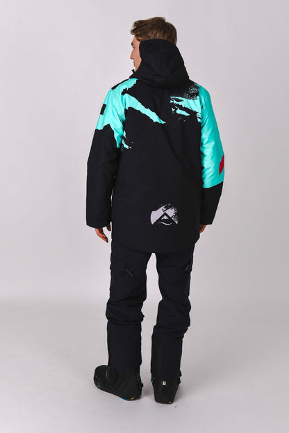 Afterparty Jacket Black & Mint Men's - OOSC Clothing - USA