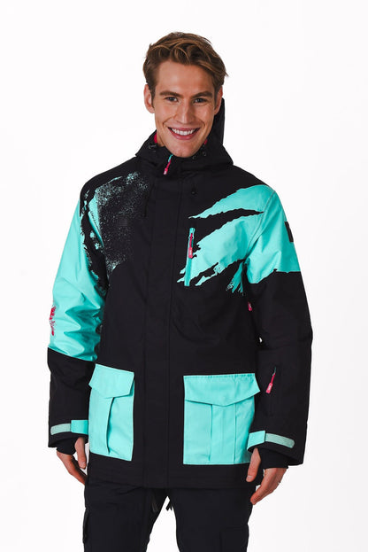 Afterparty Jacket Black & Mint Men's - OOSC Clothing - USA