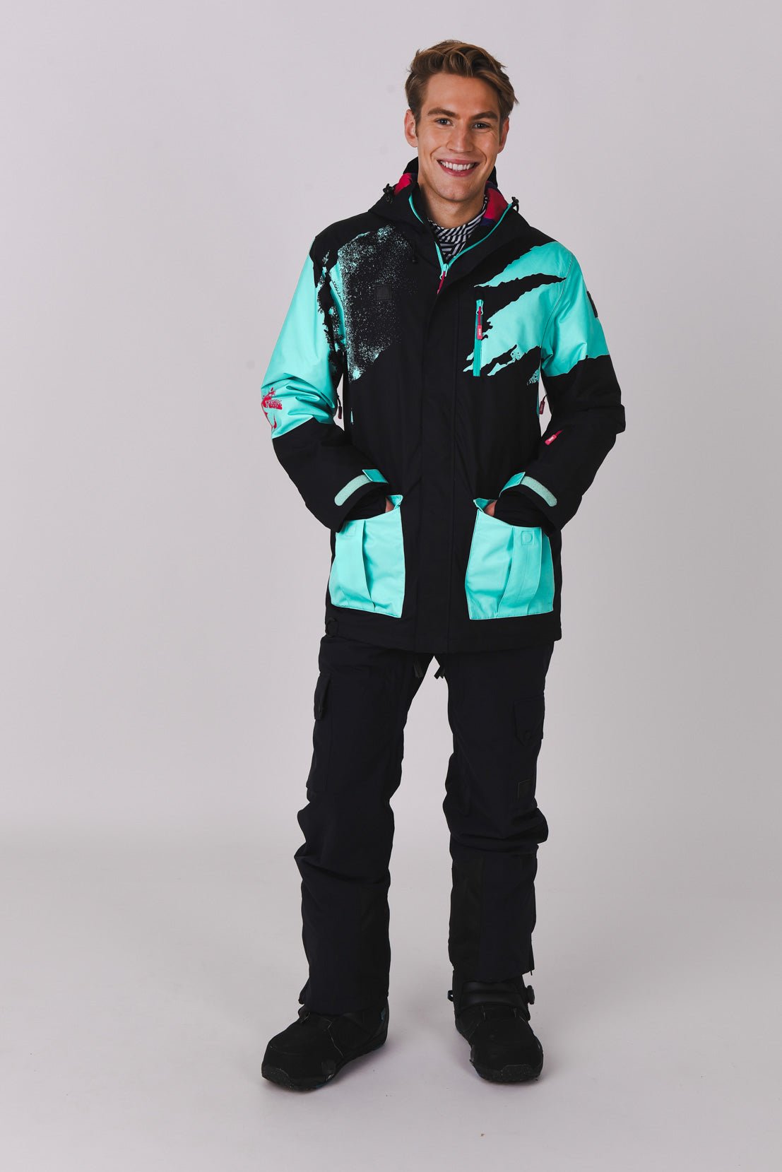 Afterparty Jacket Black & Mint Men's - OOSC Clothing - USA