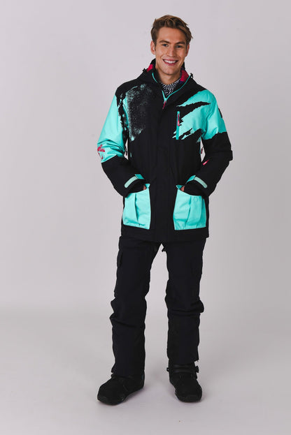 Afterparty Jacket Black & Mint Men's - OOSC Clothing - USA