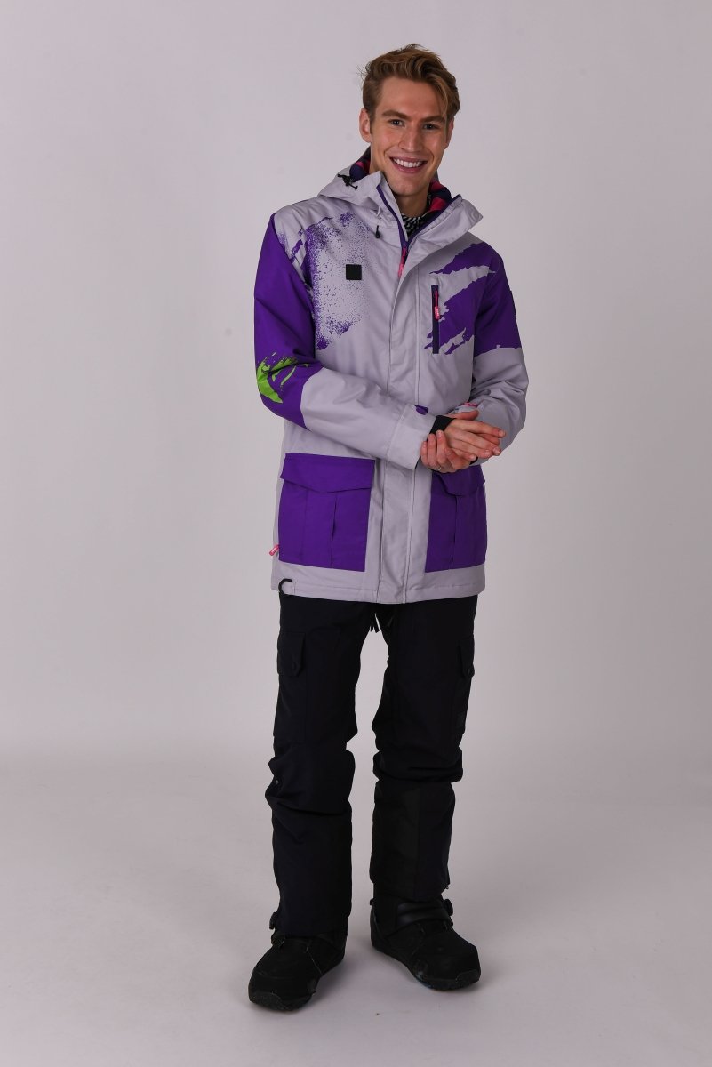 Afterparty Jacket Grey & Purple Men's - OOSC Clothing - USA