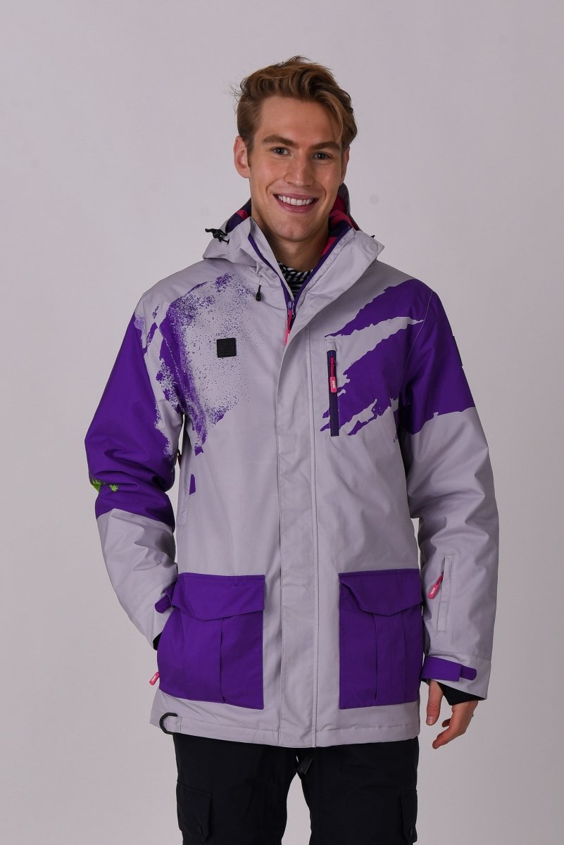 Afterparty Jacket Grey & Purple Men's - OOSC Clothing - USA