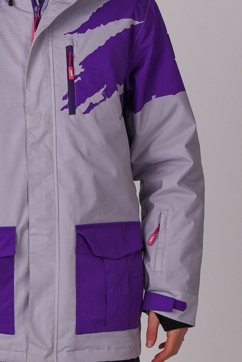 Afterparty Jacket Grey & Purple Men's - OOSC Clothing - USA