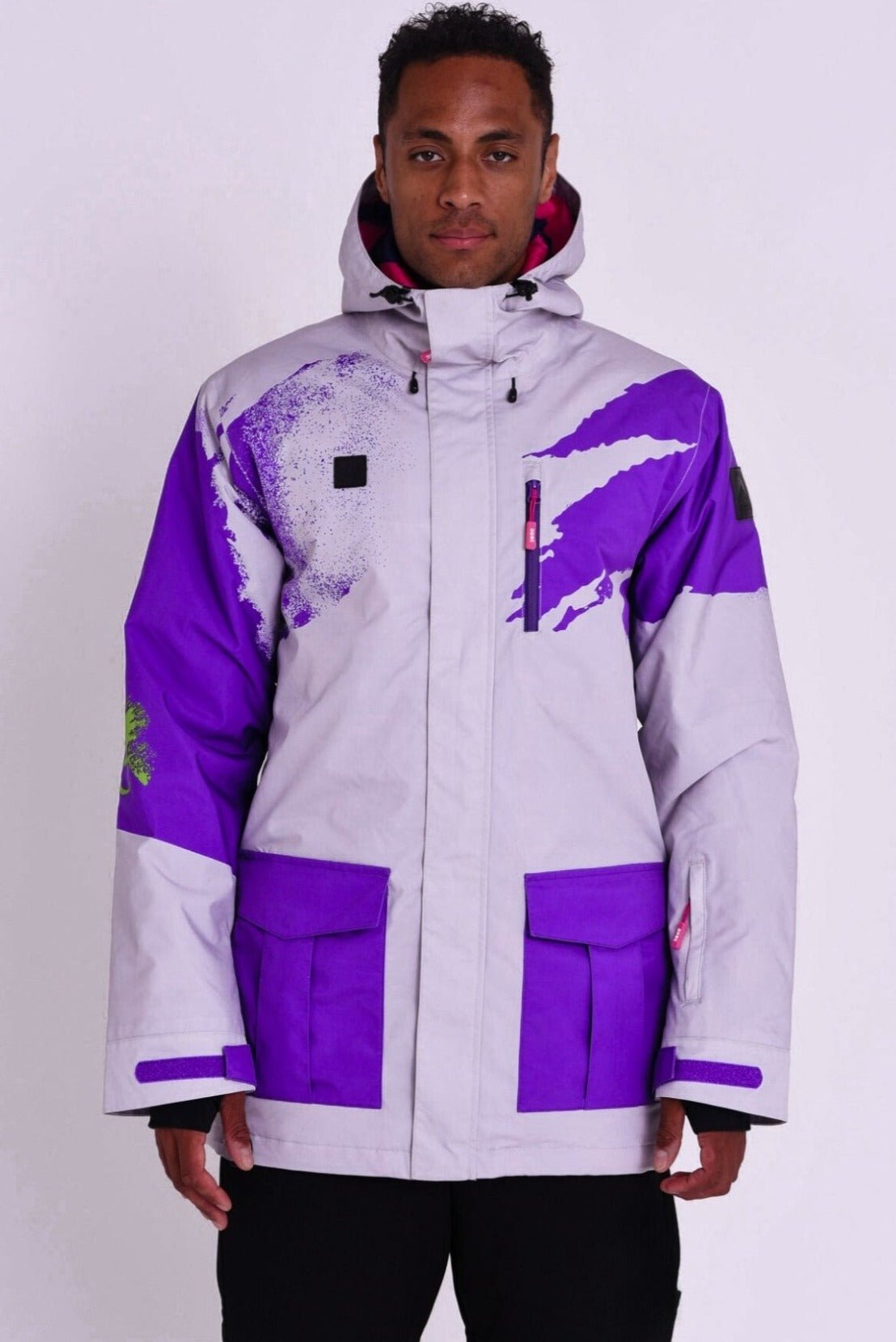 Afterparty Jacket Grey & Purple Men's - OOSC Clothing - USA