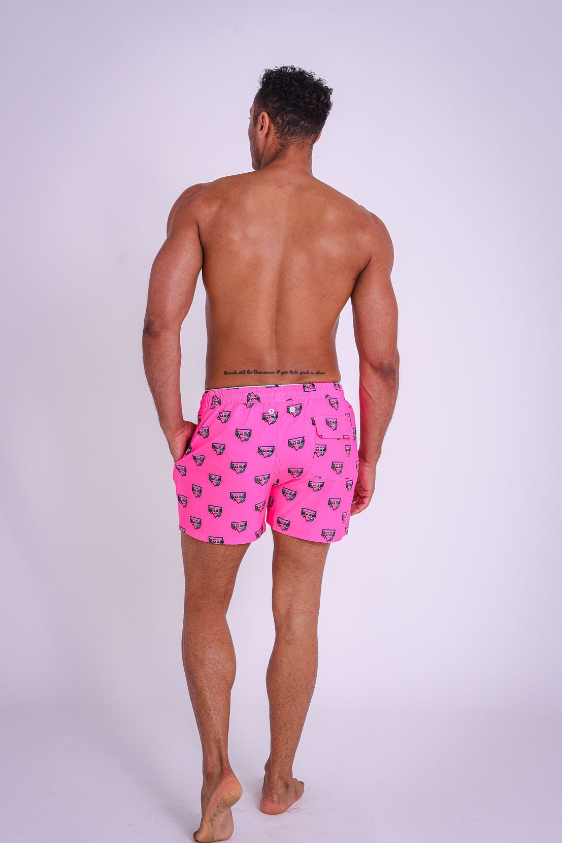 Baewatch Neon Pink Men's Swim Shorts - OOSC Clothing - USA