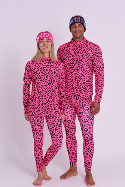 Baselayer Leggings - Hotel California Pink Leopard Women's - OOSC Clothing - USA