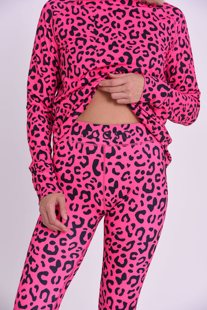 Baselayer Leggings - Hotel California Pink Leopard Women's - OOSC Clothing - USA