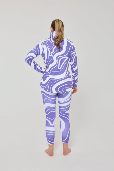 Baselayer Leggings - Purple Swirl Women's - OOSC Clothing - USA