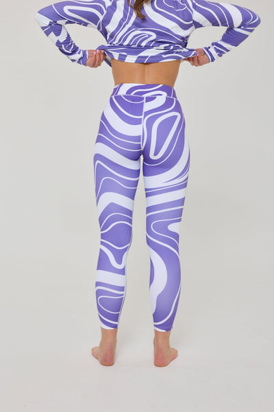 Baselayer Leggings - Purple Swirl Women's - OOSC Clothing - USA
