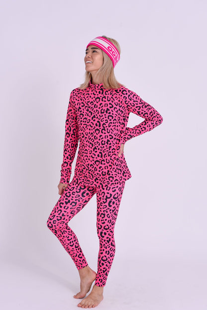 Baselayer Top - Hotel California Pink Leopard Women's - OOSC Clothing - USA