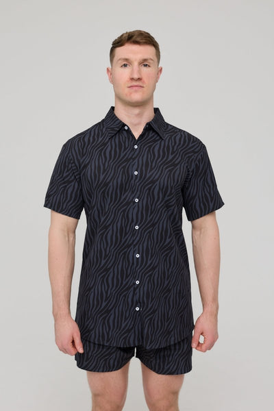 Black Tiger Men's Short Sleeve Shirt - OOSC Clothing - USA