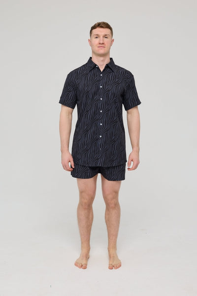 Black Tiger Men's Short Sleeve Shirt - OOSC Clothing - USA