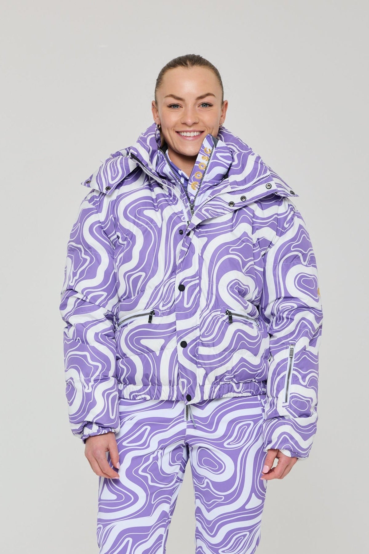 Chic Puffer Jacket - Amethyst Wave - OOSC Clothing - USA