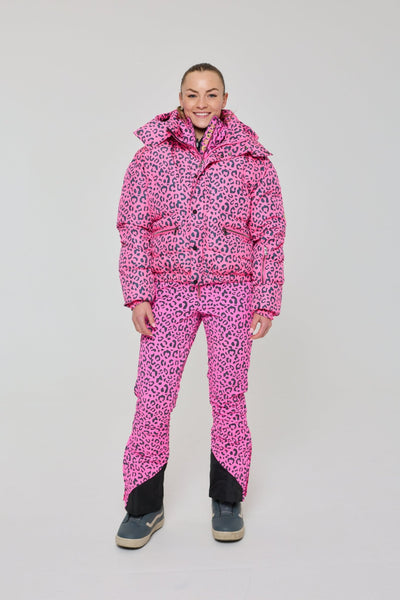 Chic Puffer Jacket - Rosé Leopard - OOSC Clothing - USA
